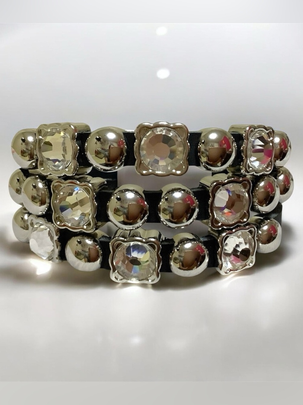 🩷LADIES’ A’dena Accents Biker Chic rhinestone Bracelet